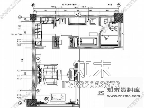 施工图某酒店总统房装修图cad施工图下载【ID:532052673】