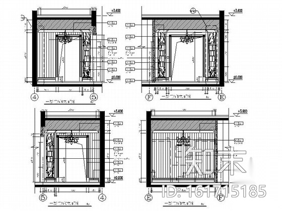 精品豪华法式乡村风格两层别墅室内装修施工图（含软装方...cad施工图下载【ID:161715185】