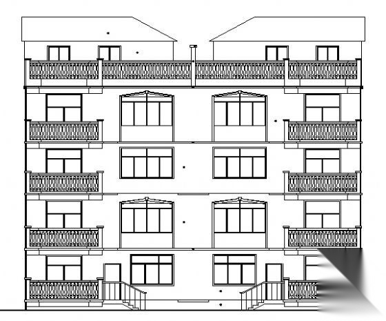 某四层别墅建筑方案图cad施工图下载【ID:149920187】