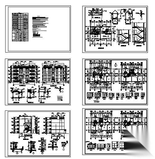 某四层别墅建筑方案图cad施工图下载【ID:149920187】