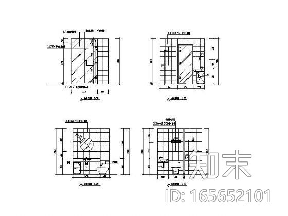 酒店标间立面图Ⅱcad施工图下载【ID:165652101】