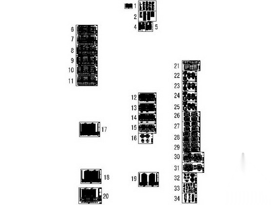 某十九层商住楼建筑施工图（商业+住宅）cad施工图下载【ID:166309138】