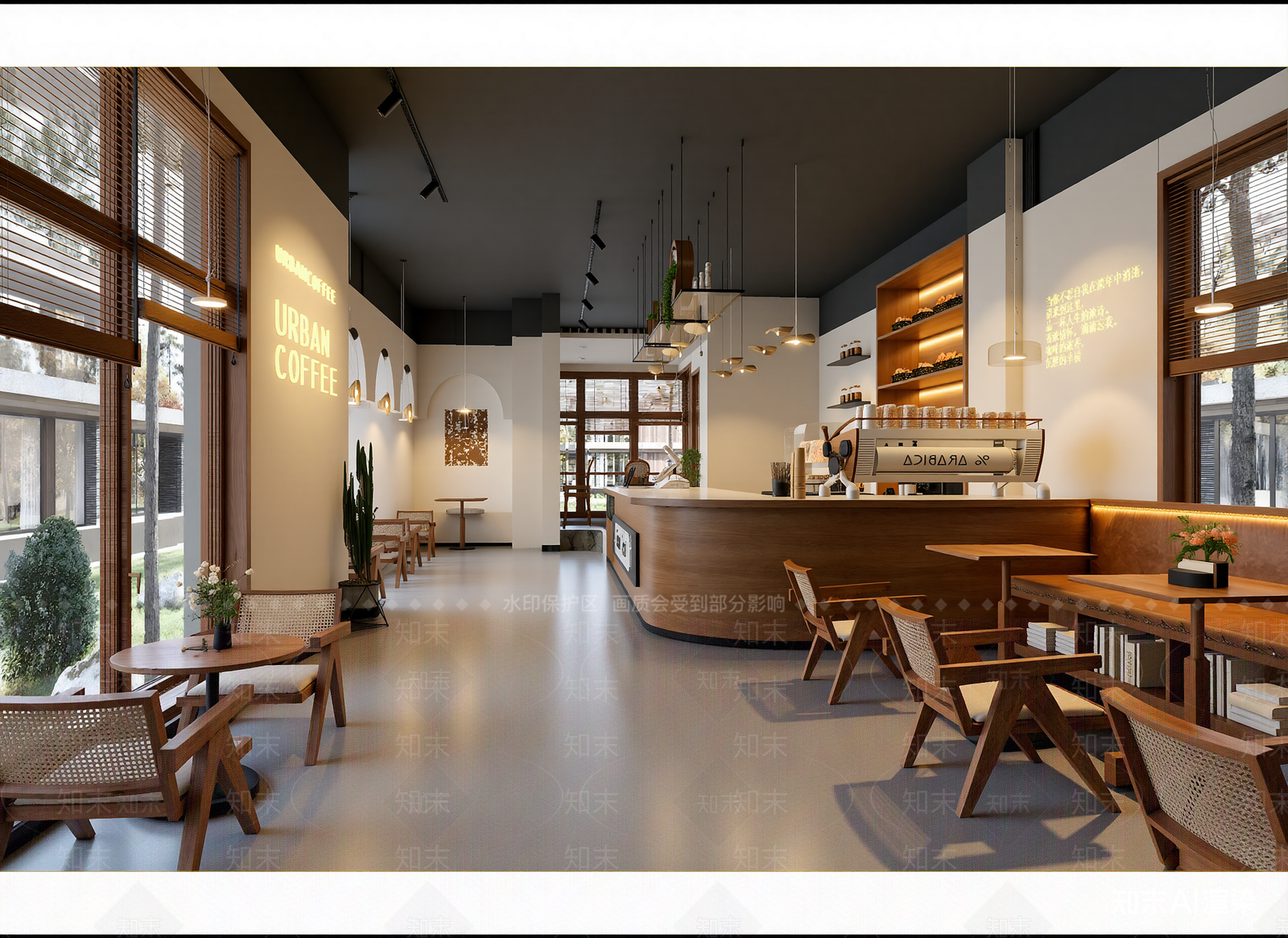 现代咖啡厅3D模型下载【ID:1214288238】