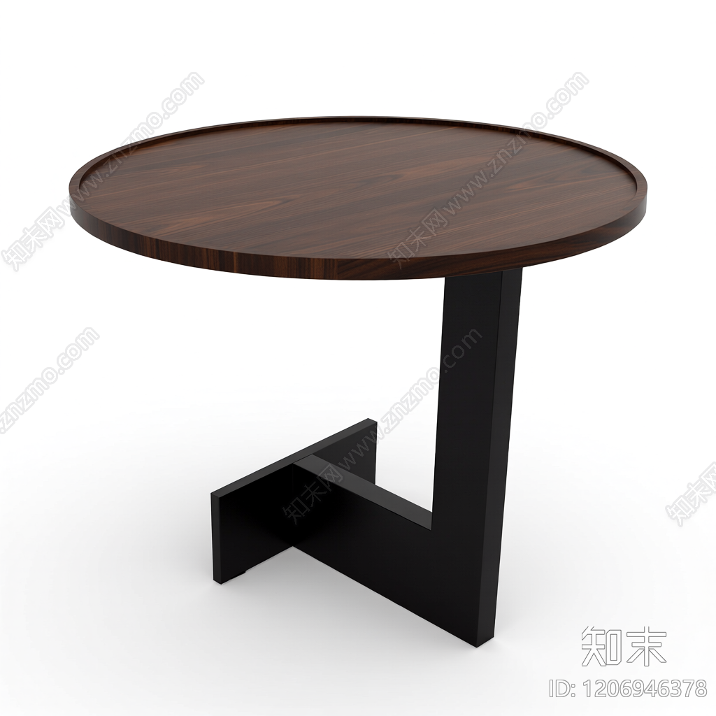 圆形黑色茶几3D模型下载【ID:1206946378】