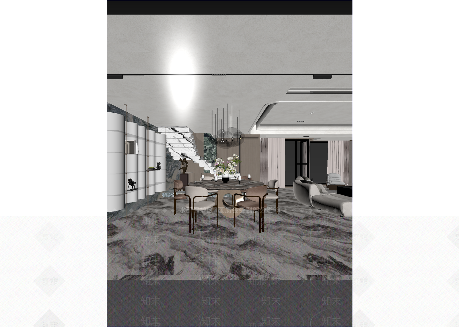 意式客餐厅3D模型下载【ID:1215150550】