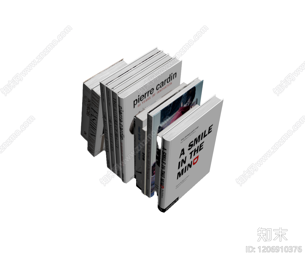 书籍堆叠装饰组件3D模型下载【ID:1206910376】