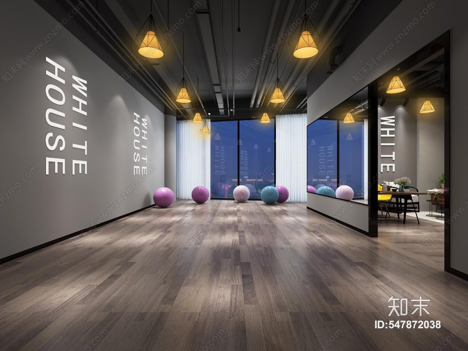 工业风健身房3D模型下载【ID:547872038】