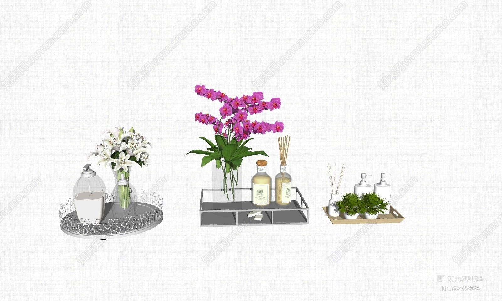 现代风格洗浴用品SU模型下载【ID:750462328】