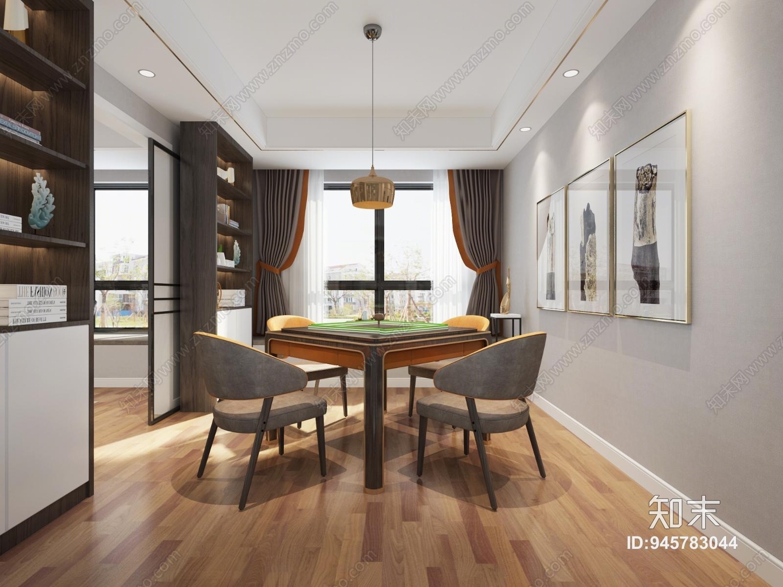 现代北欧棋牌室3D模型下载【ID:945783044】