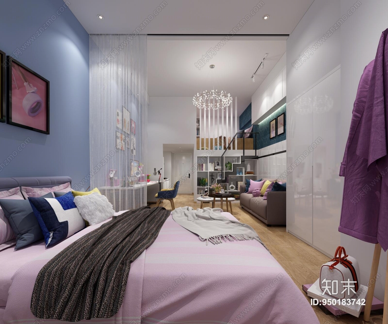 现代网红公寓3D模型下载【ID:950183742】