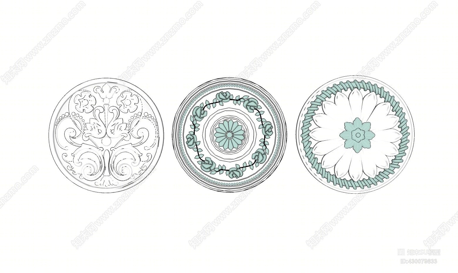 SU草图大师模型欧式雕花构件SU模型下载【ID:430079833】