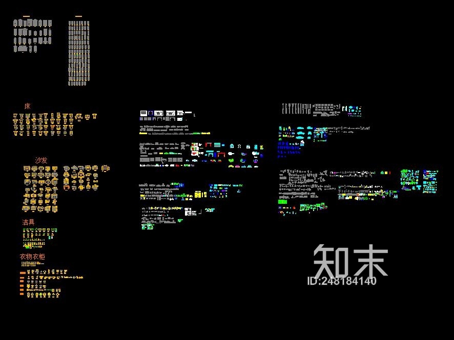 室内CAD图块cad施工图下载【ID:248184140】