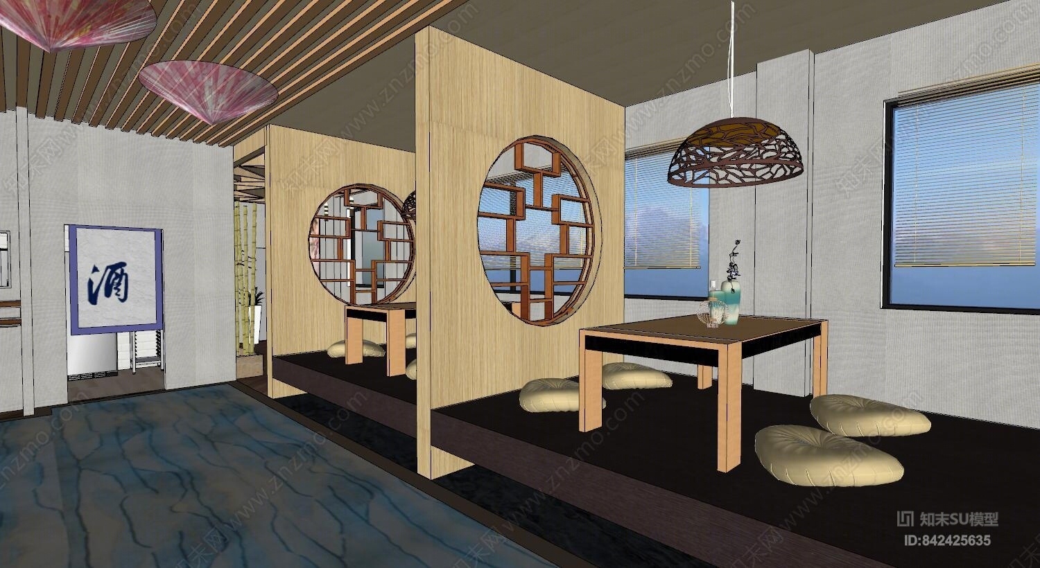 日式餐饮SU模型下载【ID:842425635】