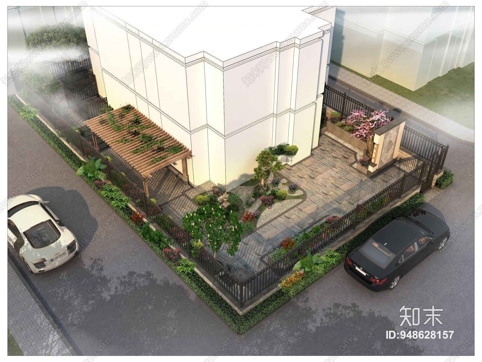 现代庭院3D模型下载【ID:948628157】_知末3d模型网