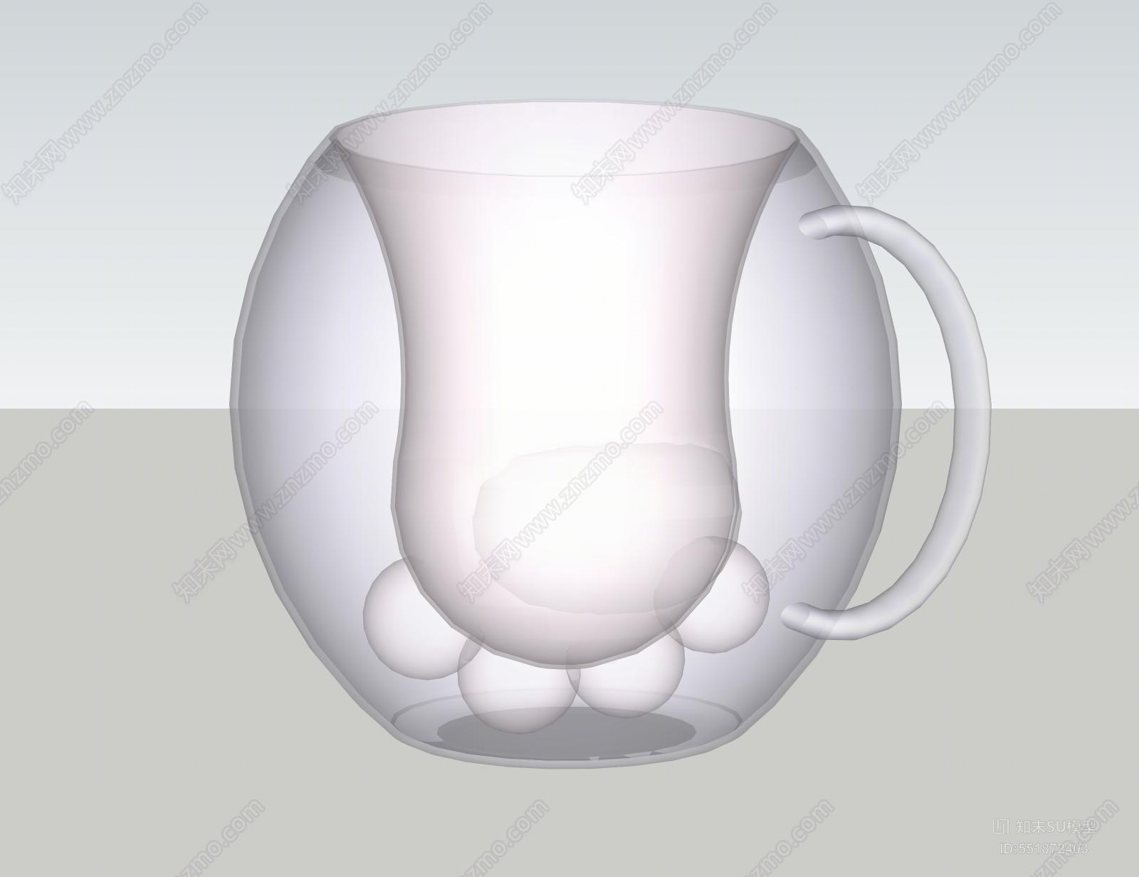 现代风格茶杯SU模型下载【ID:551872403】