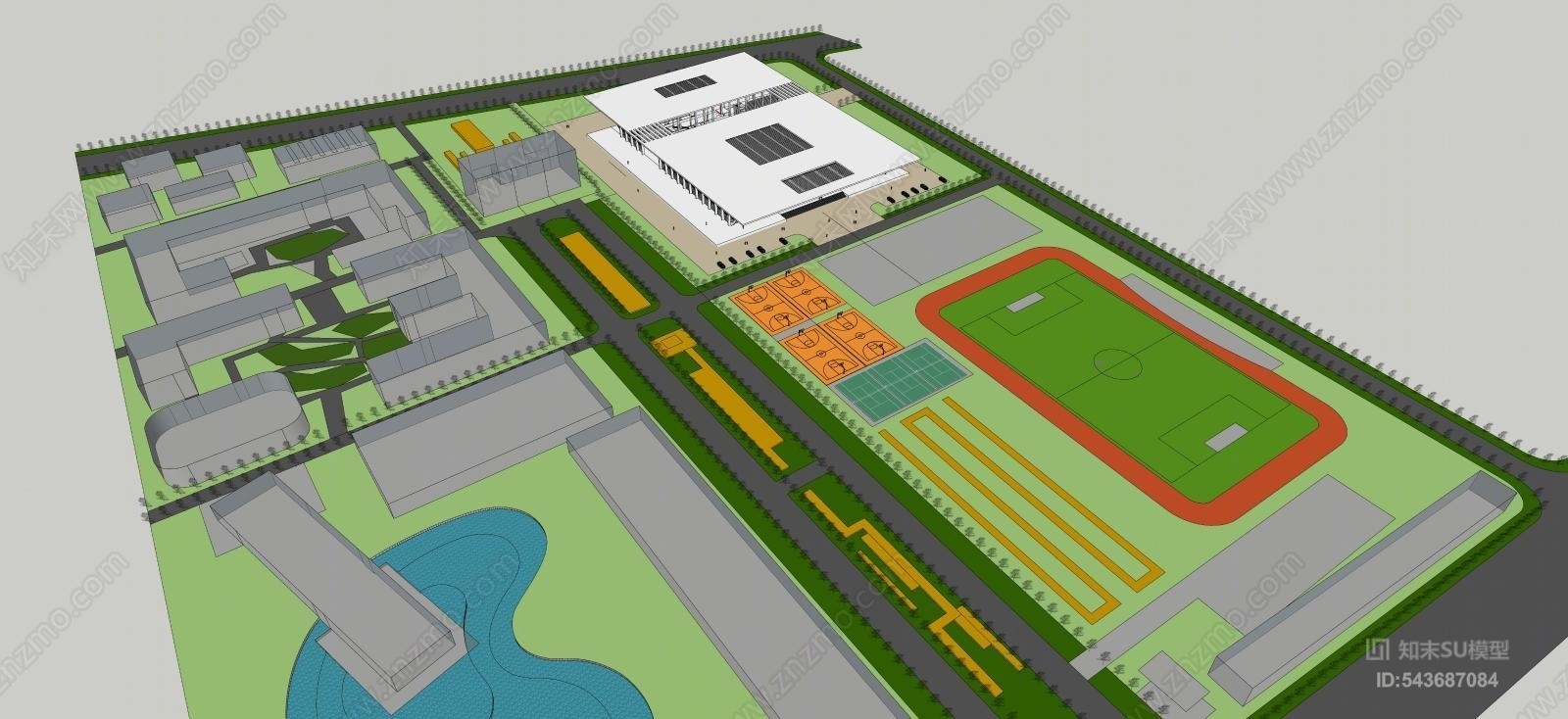 现代建筑SU模型下载【ID:543687084】