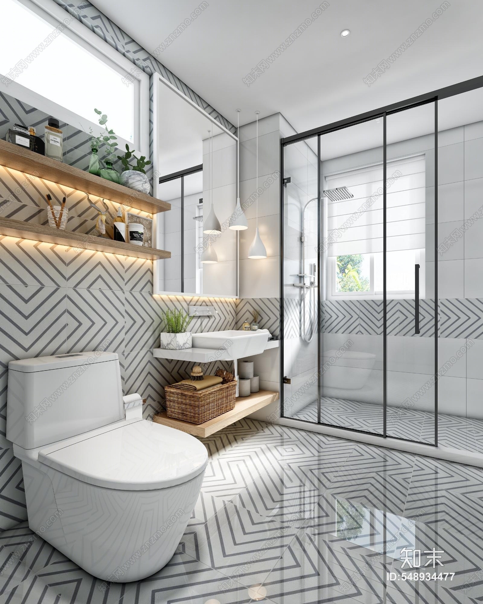 现代北欧卫生间3D模型下载【ID:548934477】
