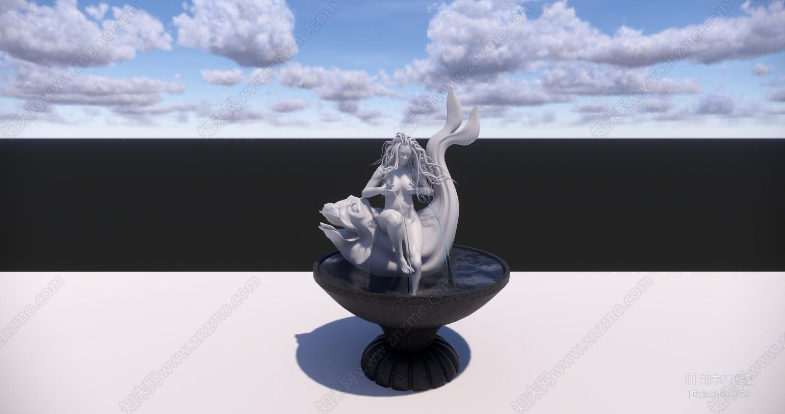 欧式水景小品SU模型下载【ID:643592650】