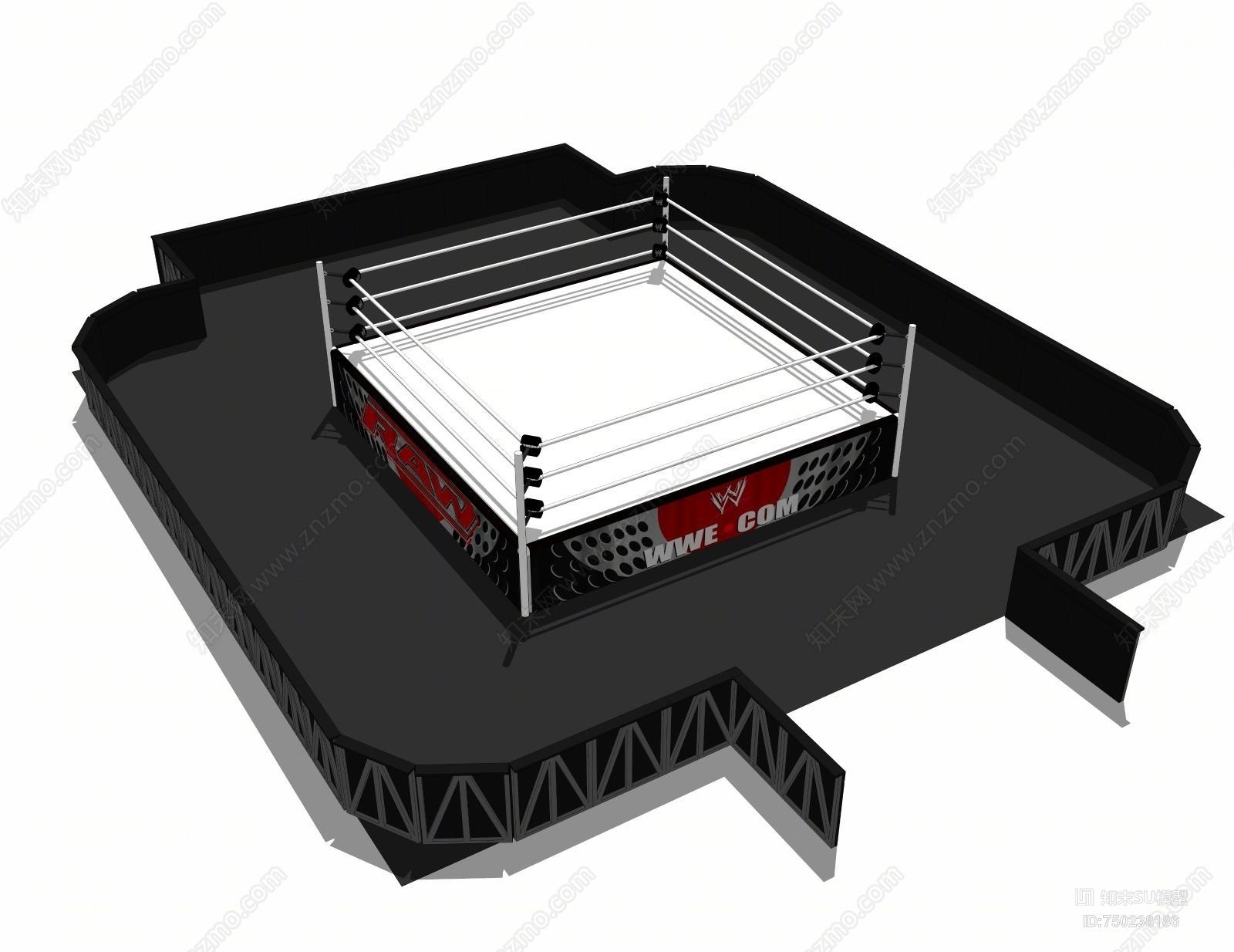 现代风格擂台SU模型下载【ID:750238186】