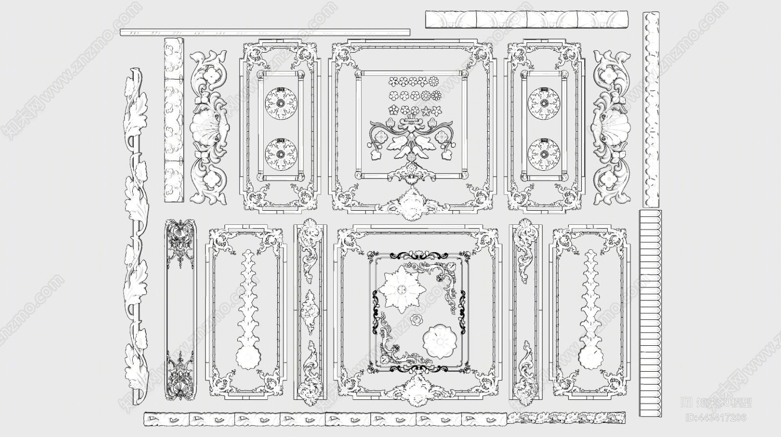 欧式角线SU模型下载【ID:443417206】