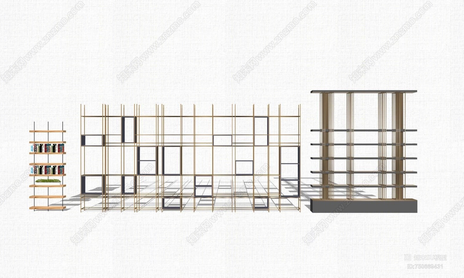 现代风格博古架SU模型下载【ID:750669431】