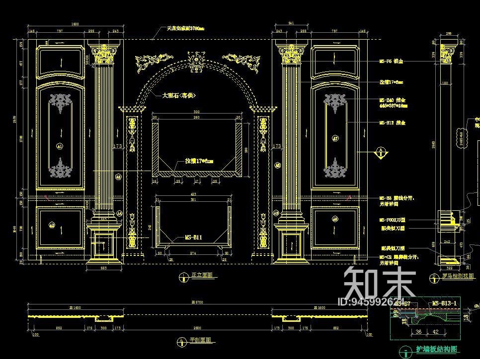 HBA-欧式家具cad施工图下载【ID:945992624】