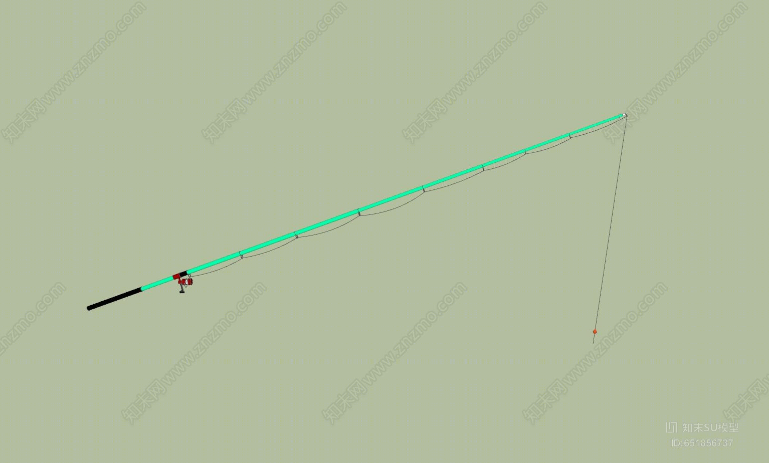 现代风格鱼竿SU模型下载【ID:651856737】