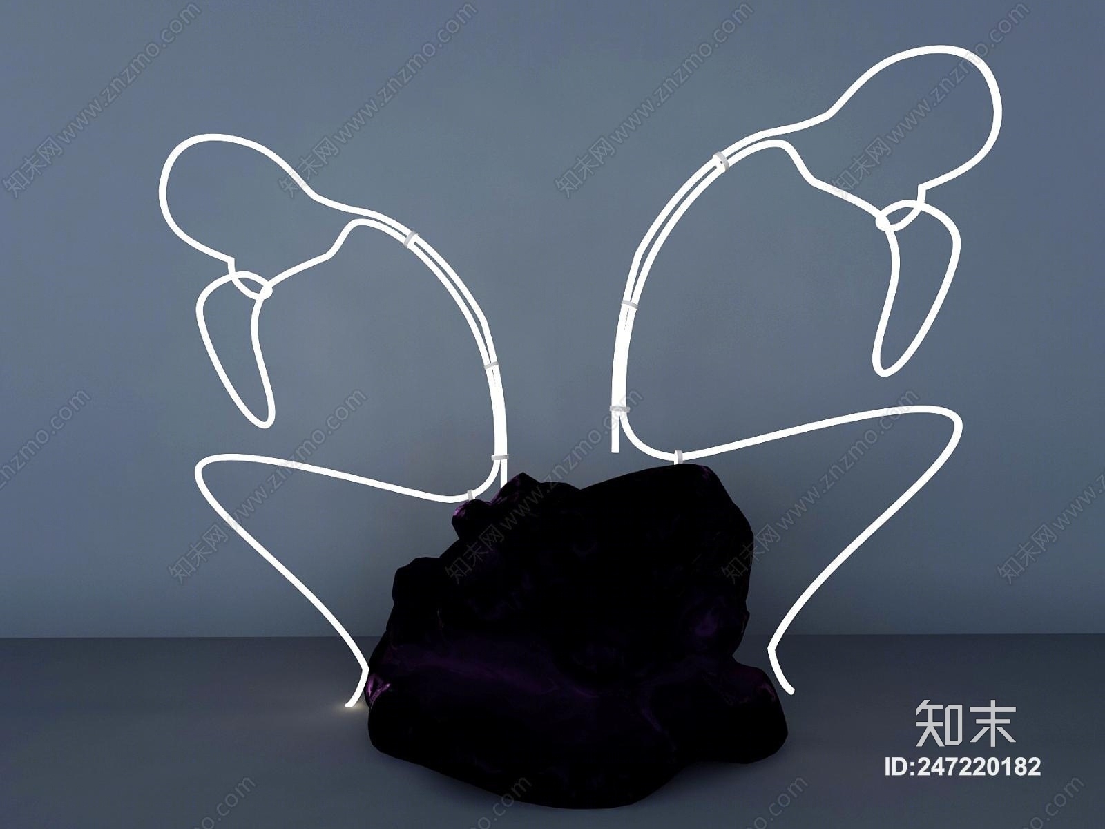 现代霓虹灯人物造型灯3D模型下载【ID:247220182】