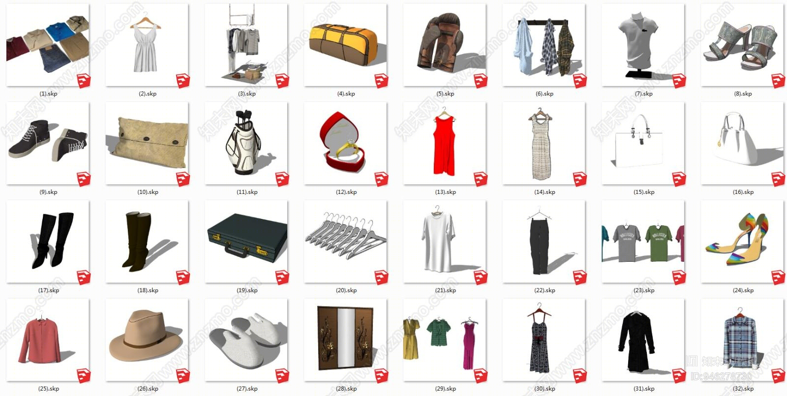 现代服装店SU模型下载【ID:946278730】