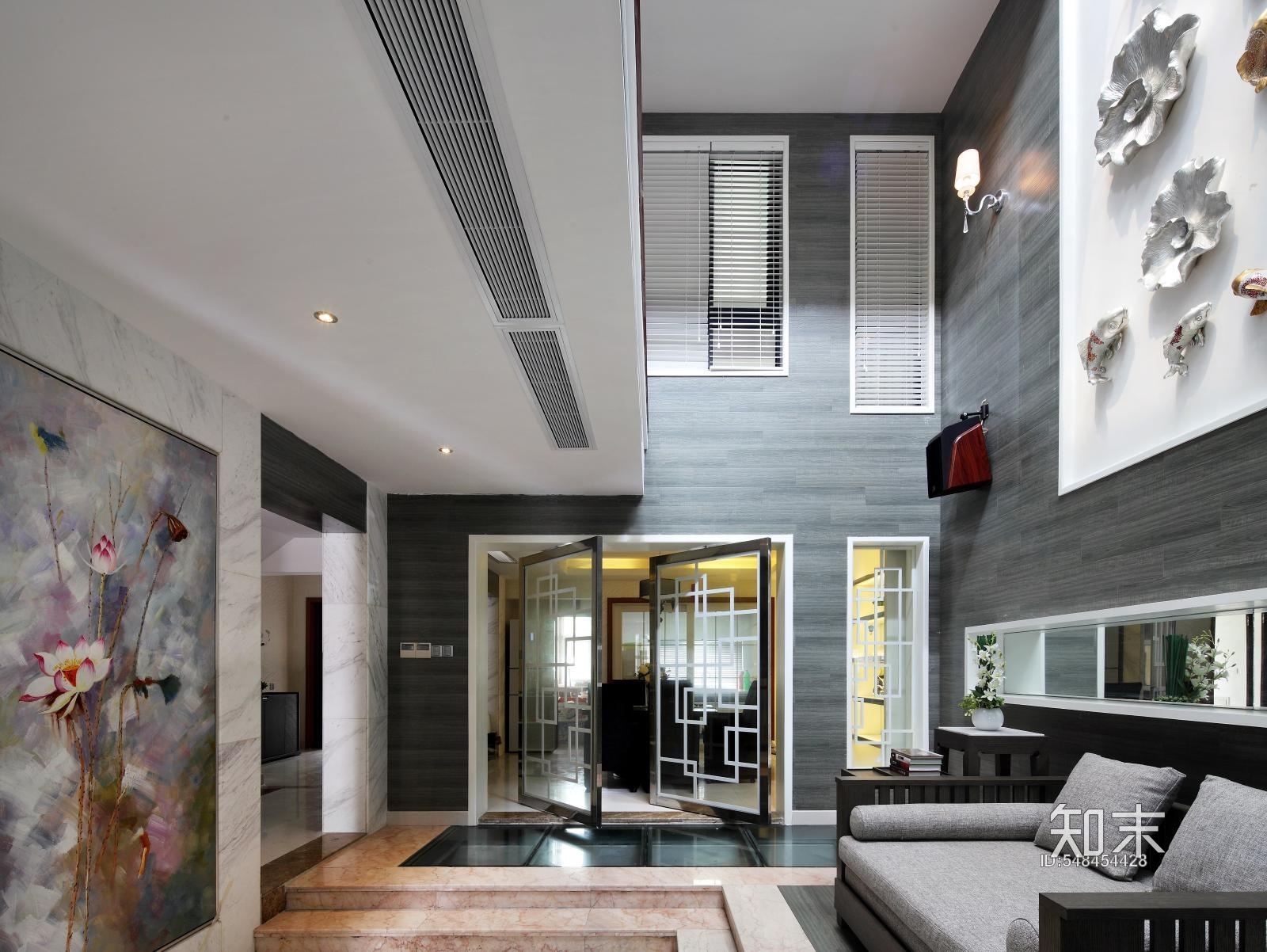 400平现代风格联体别墅装修施工图下载【ID:548454428】