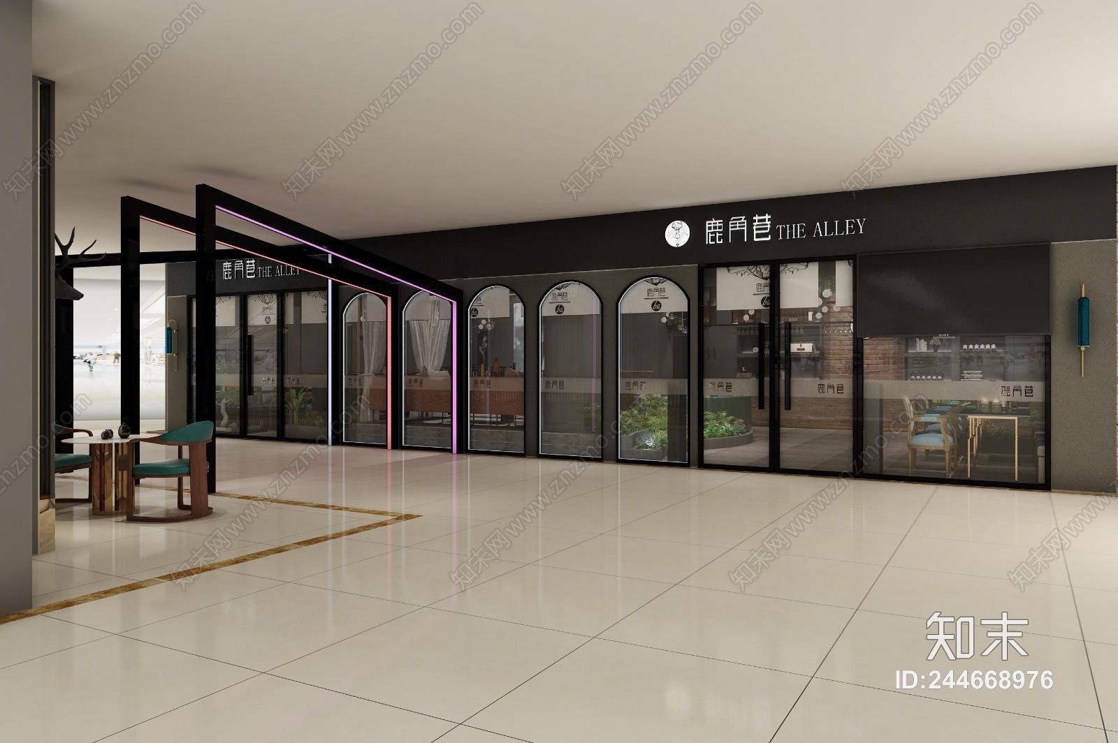 现代咖啡厅3D模型下载【ID:244668976】