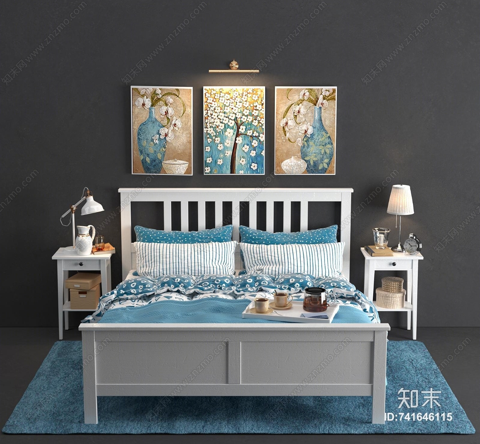 北欧儿童床模型3D模型下载【ID:741646115】