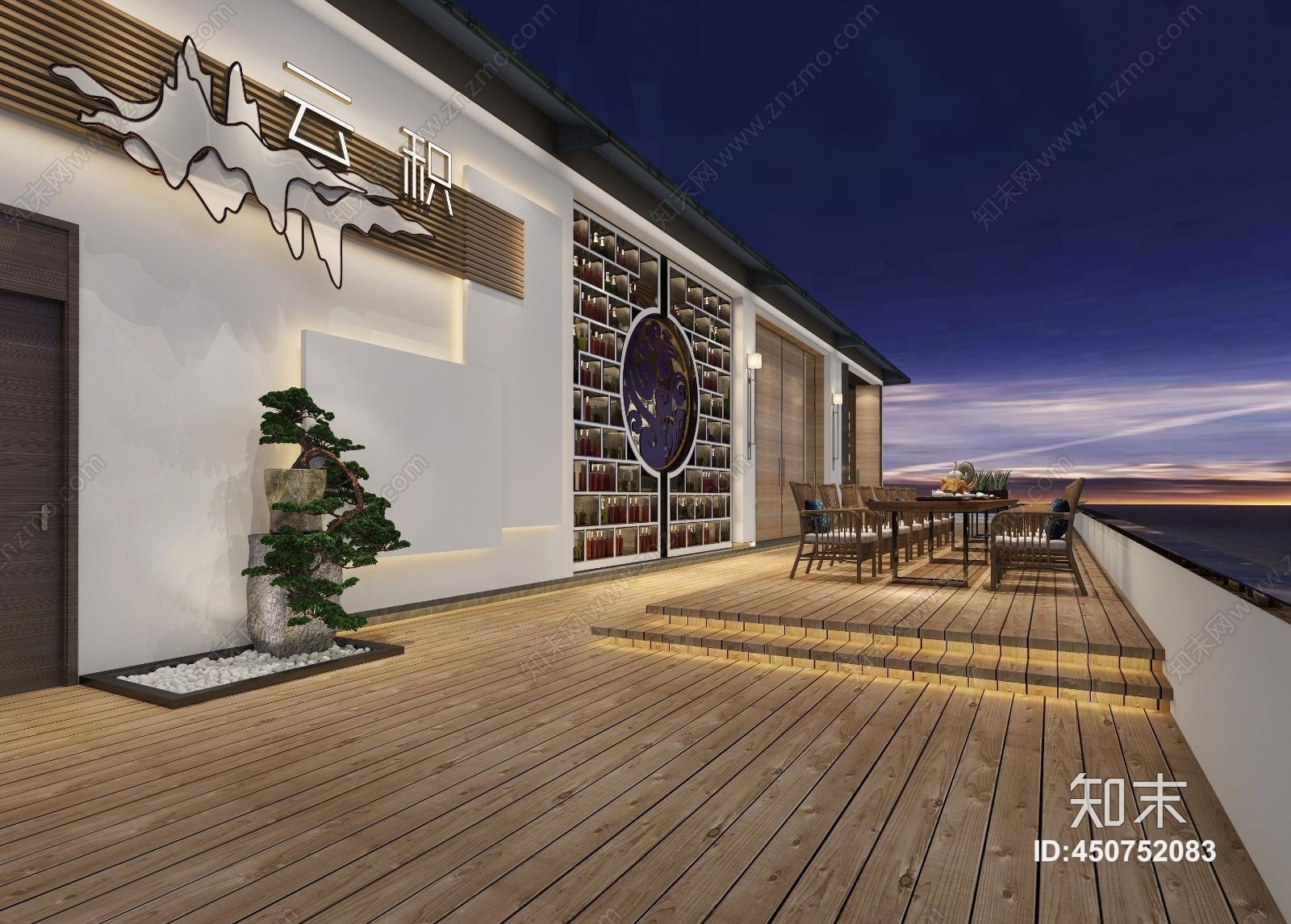 新中式餐厅3D模型下载【ID:450752083】