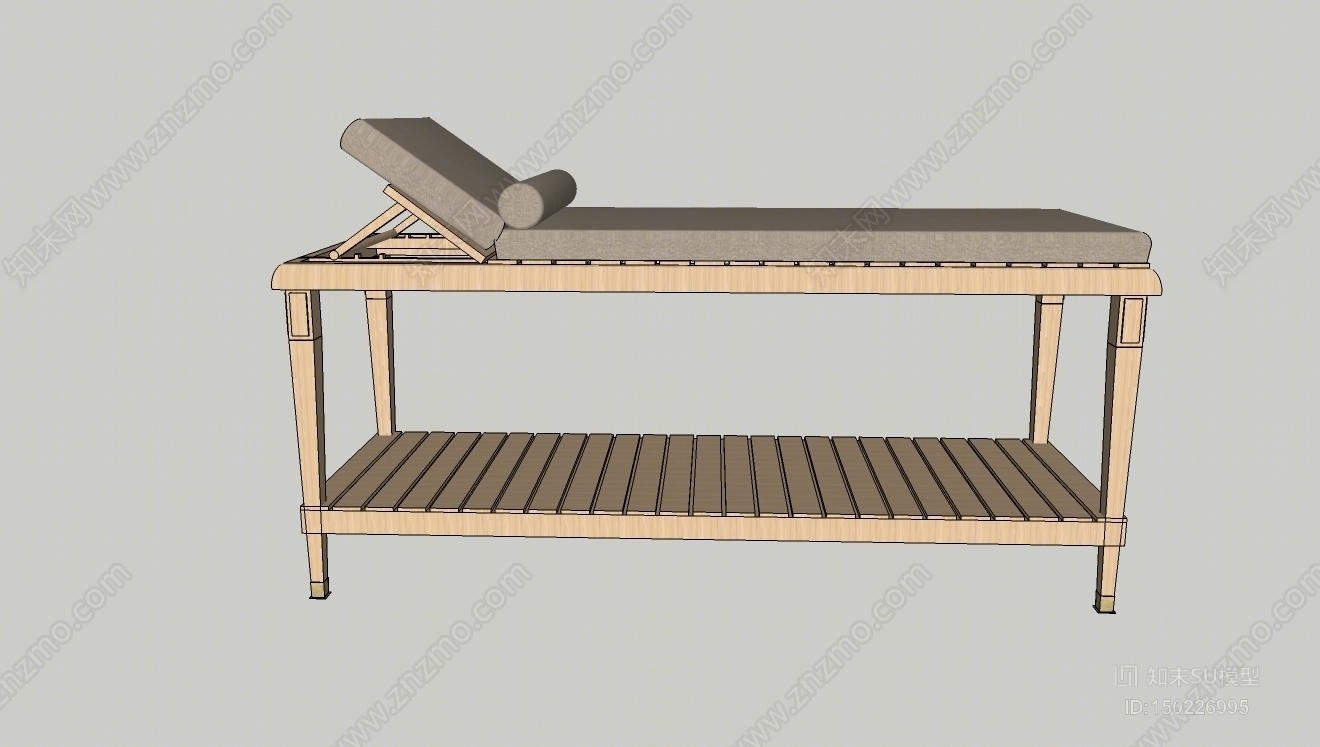 中式风格按摩床SU模型下载【ID:150226995】