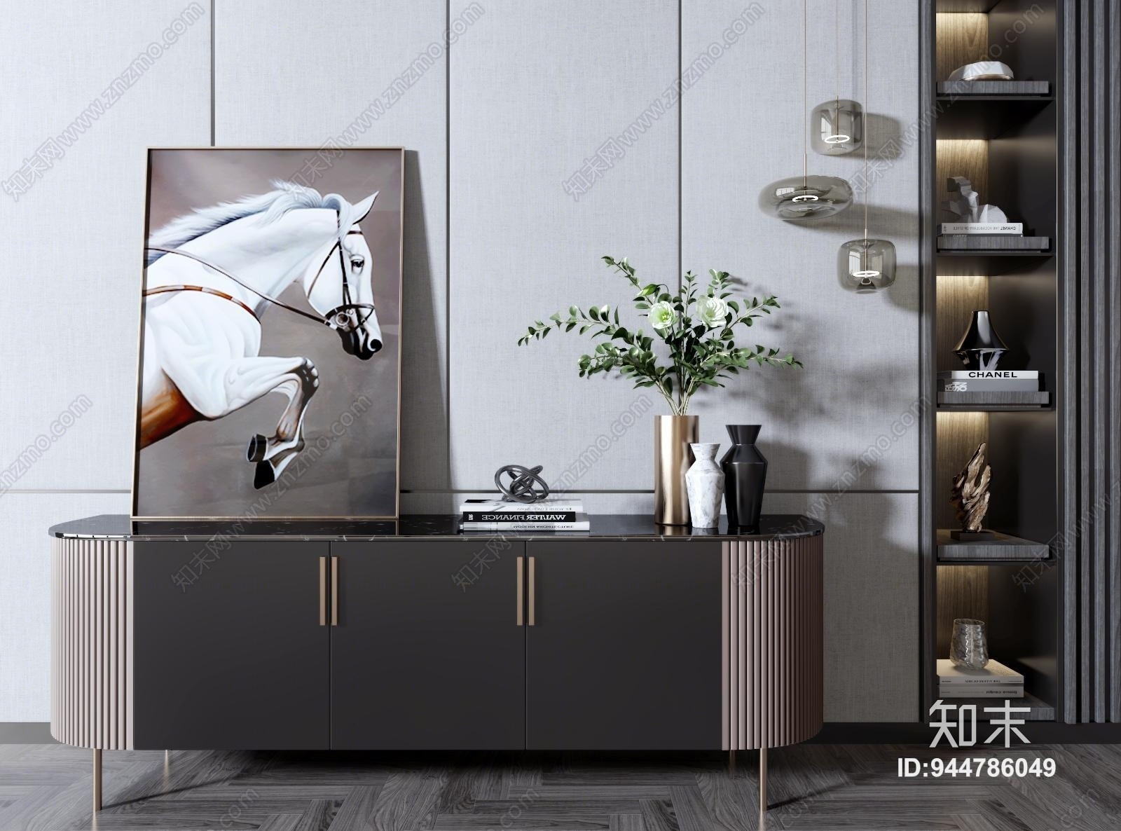 现代电视柜模型组合3D模型下载【ID:944786049】