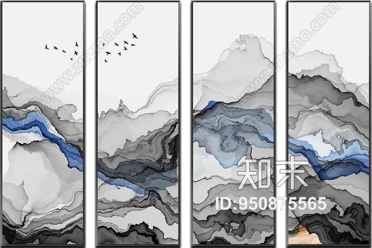 新中式挂画贴图下载