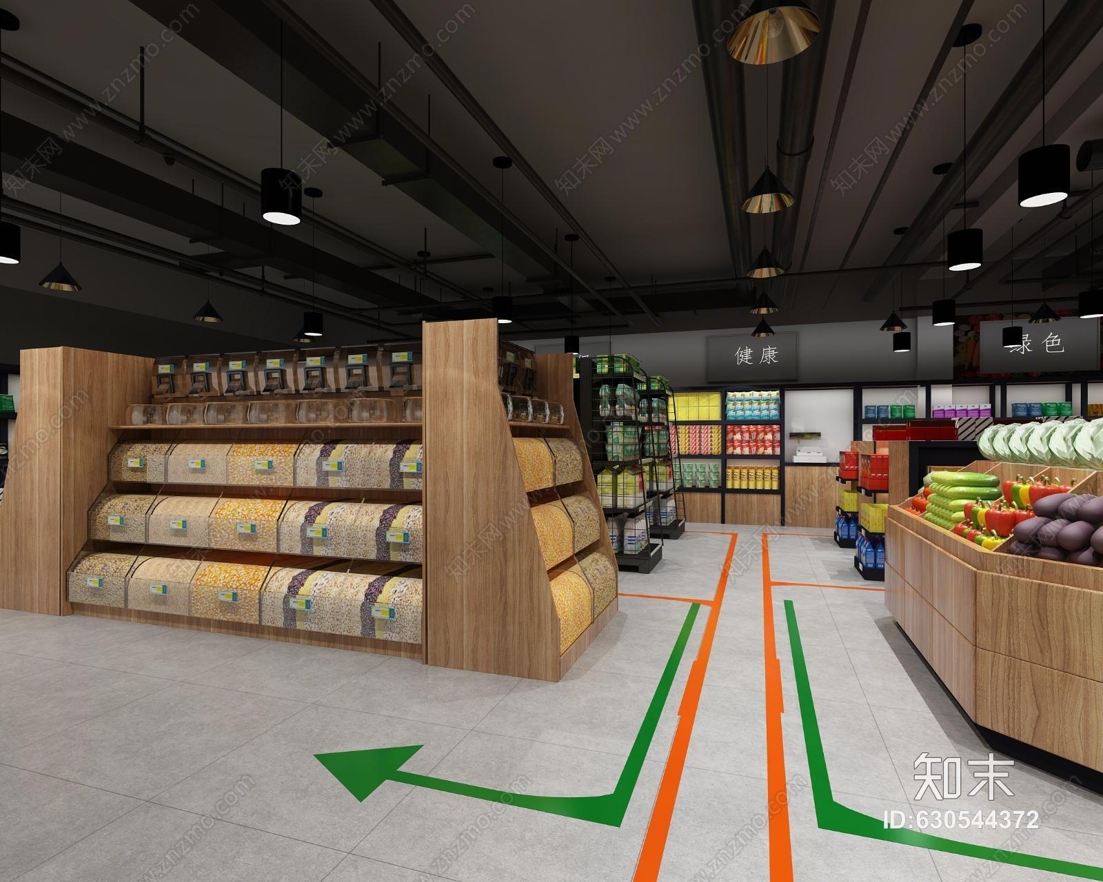 工业风超市3D模型下载【ID:630544372】