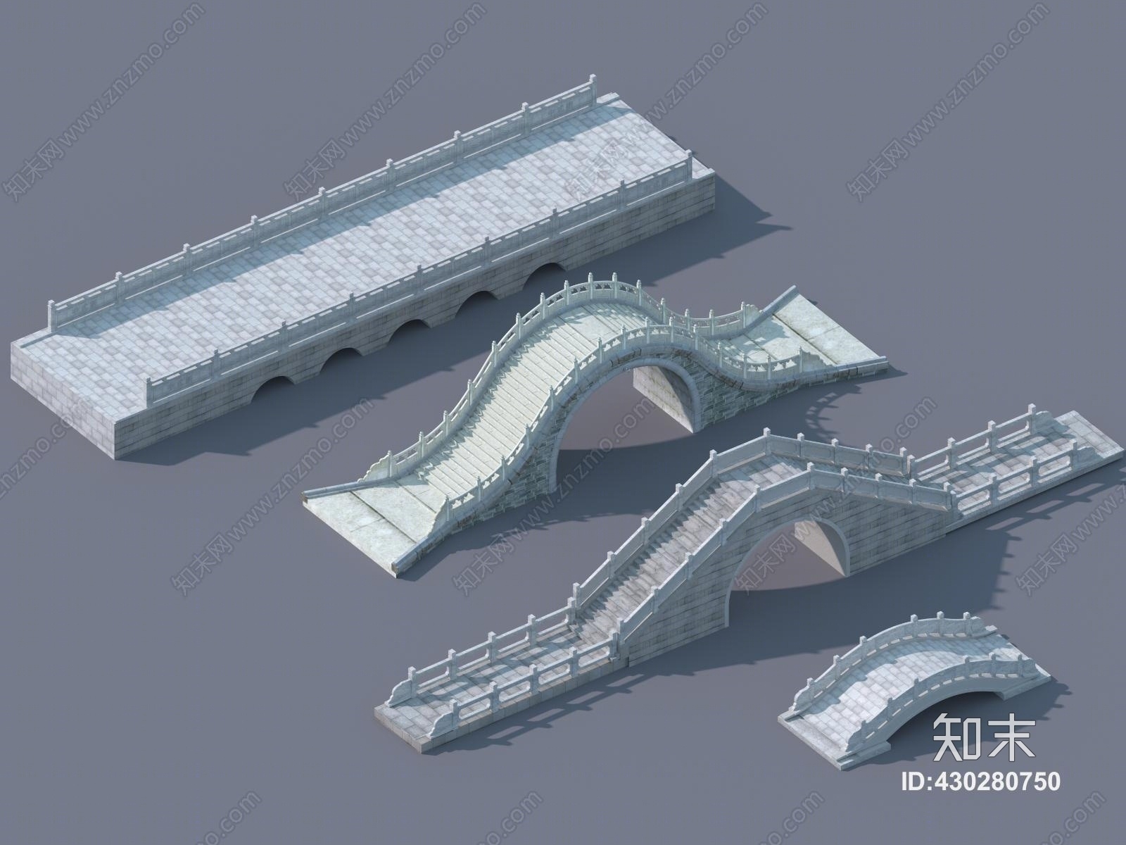 中式石桥3D模型下载【ID:430280750】