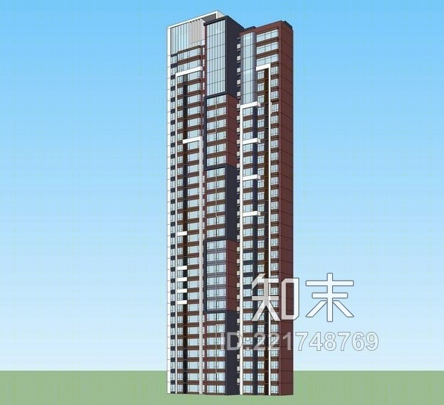 现代高层住宅SU模型下载【ID:221748769】