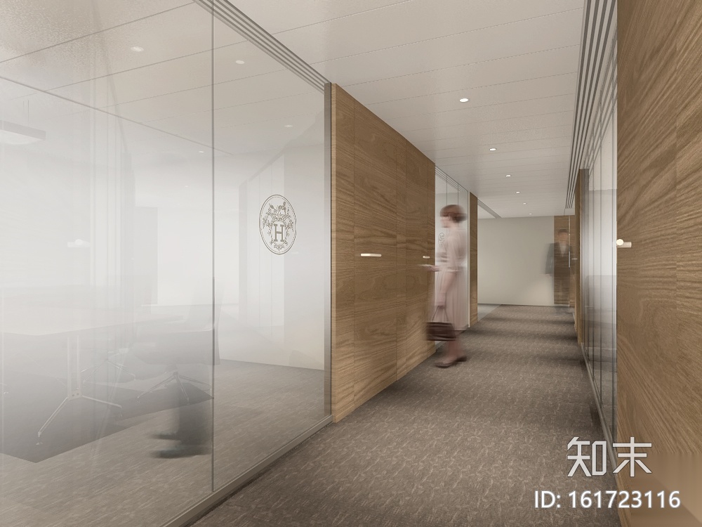[上海]爱马仕上海办公室室内装修CAD施工图+效果图cad施工图下载【ID:161723116】