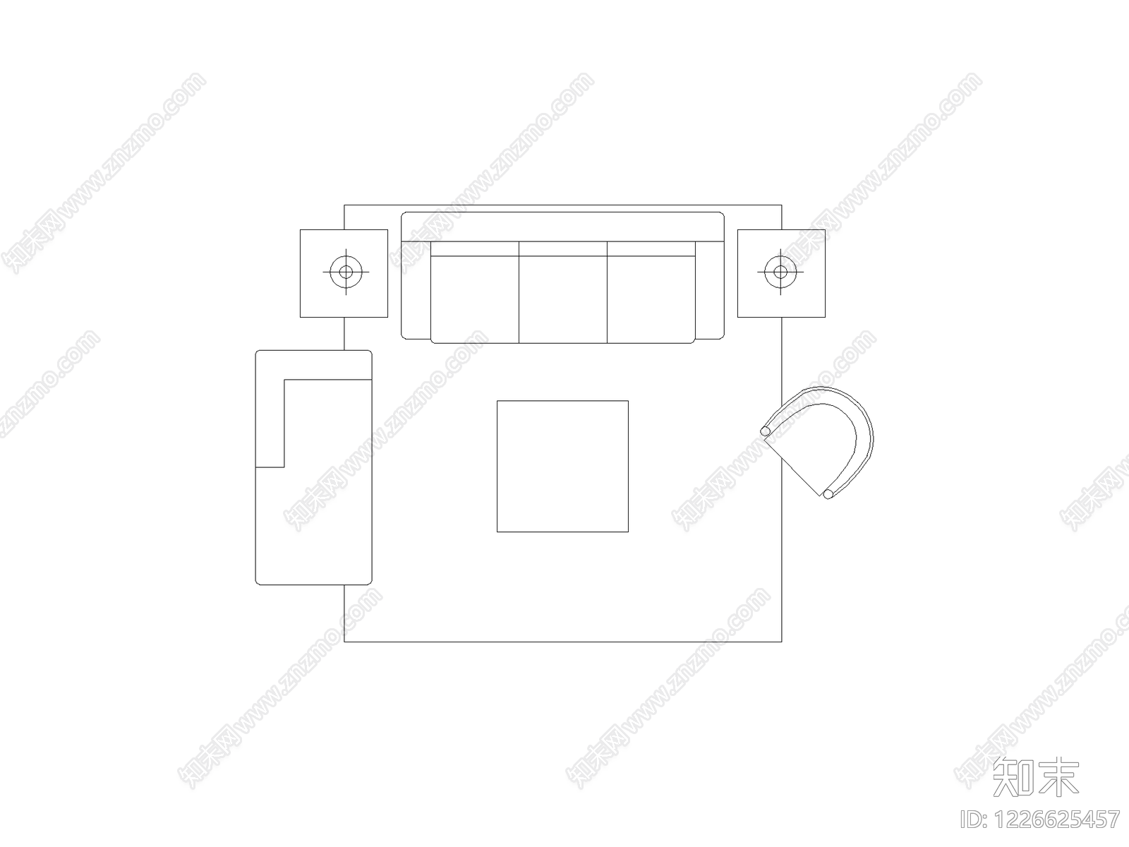 现代,意式沙发CAD图纸