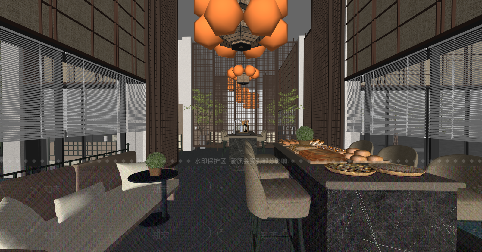 现代其他酒店空间SU模型下载【ID:1216036320】