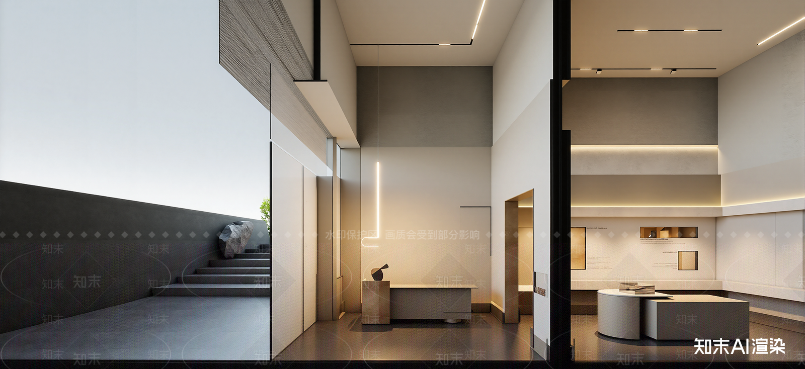 现代艺术展厅SU模型下载【ID:1222287194】