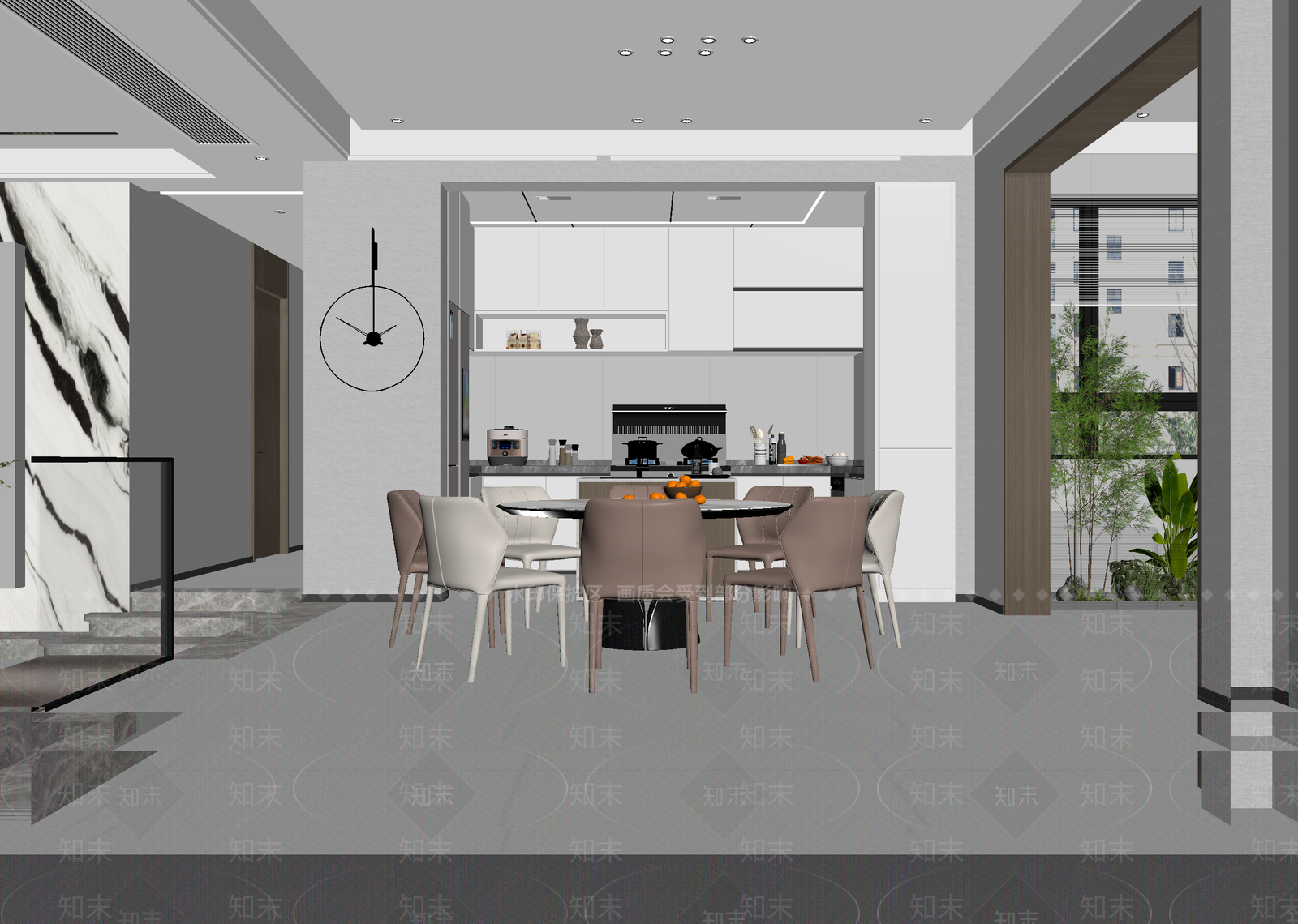现代客餐厅3D模型下载【ID:1215156576】