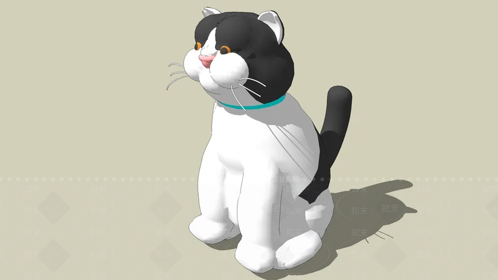 1只猫SU模型下载【ID:1162239689】