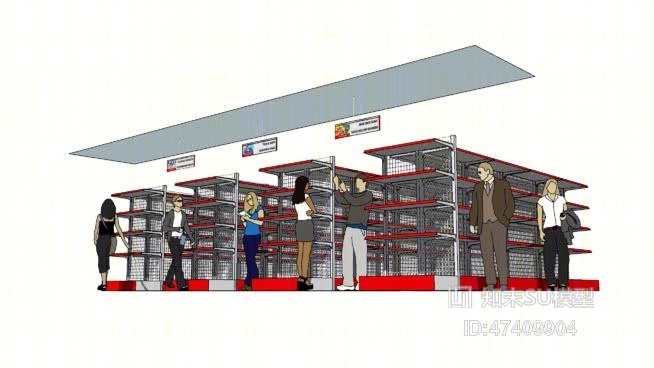 样板房超市SU模型下载【ID:417946165】