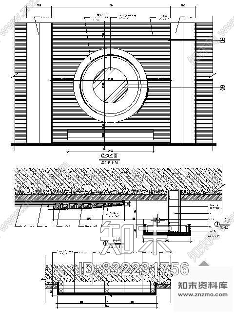 图块/节点中餐厅通道墙面装饰详图cad施工图下载【ID:832231756】