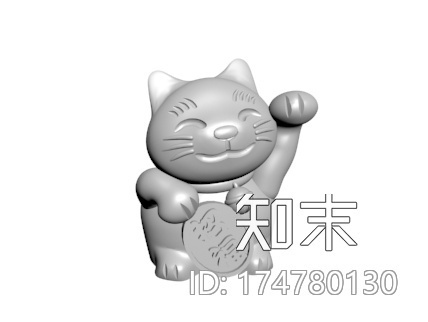 招财猫3d打印模型下载【ID:174780130】