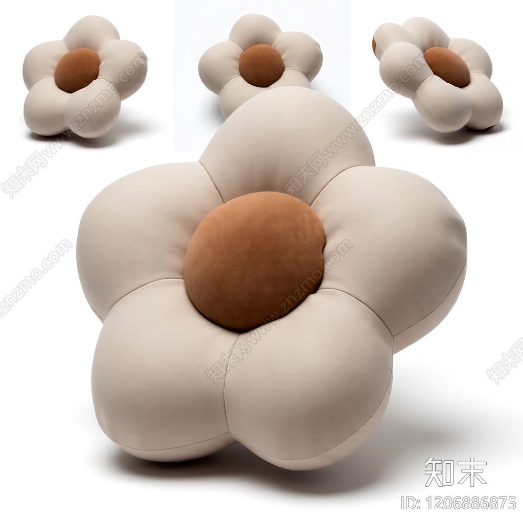 花朵造型装饰抱枕3D模型下载【ID:1206886875】