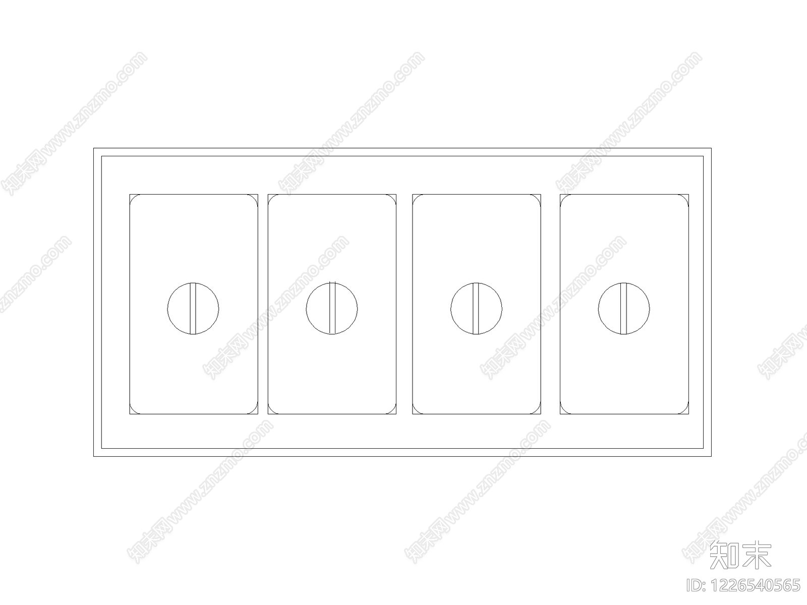 开关插座cad施工图下载【ID:1226540565】